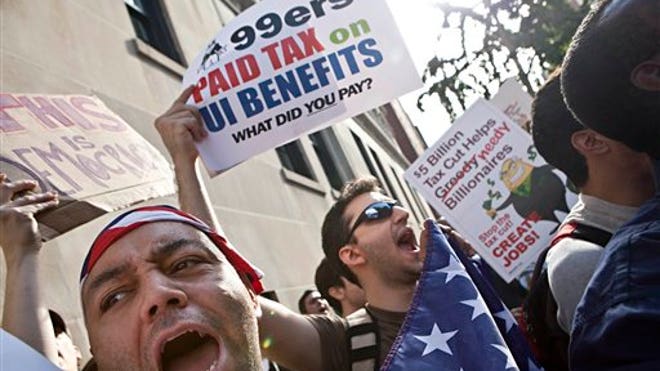 Wall Street Protestors outside CEO of JP Morgan